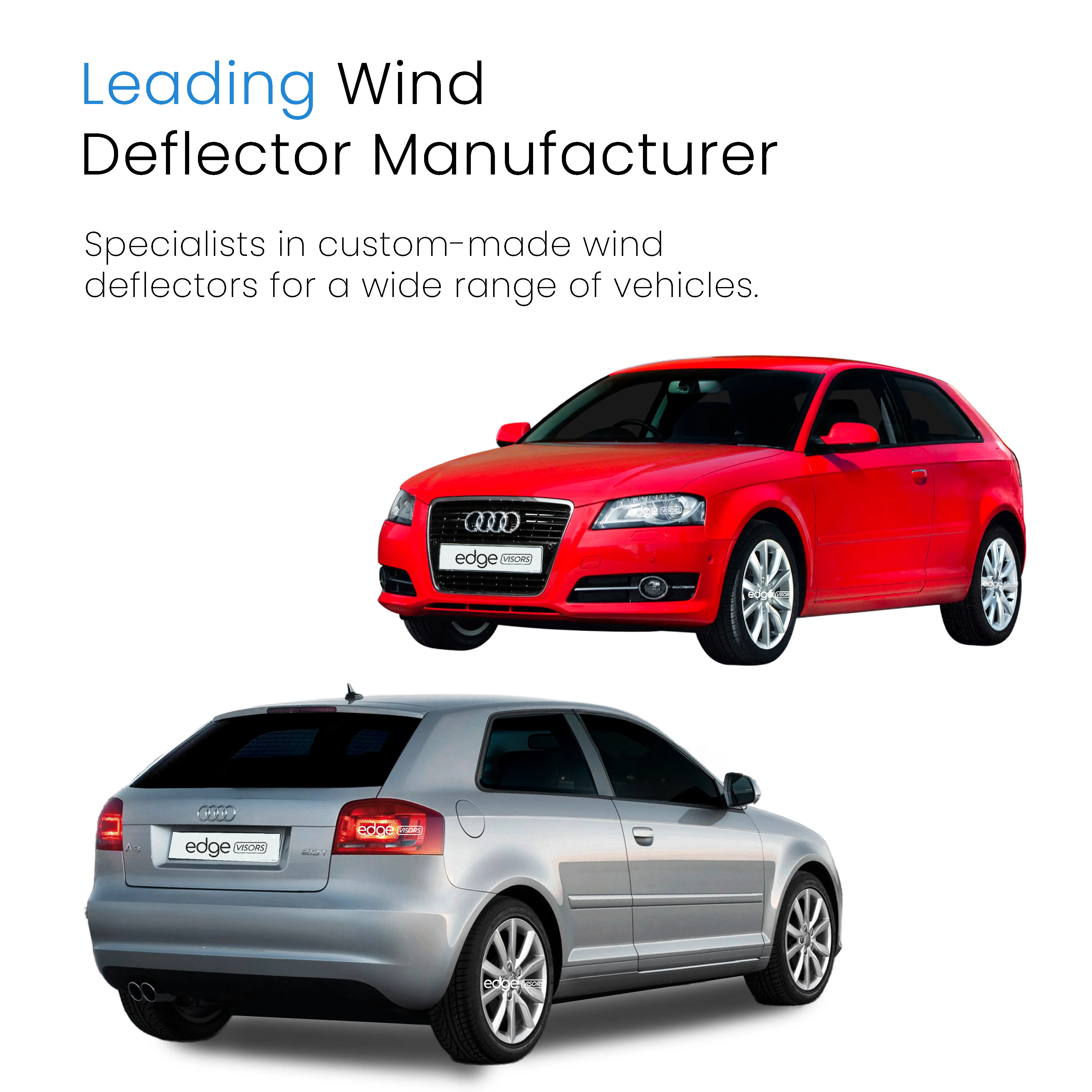 Audi A3 MK2 8P 2003-2012 3 Door Hatchback Wind Deflectors 2pc - Image 4