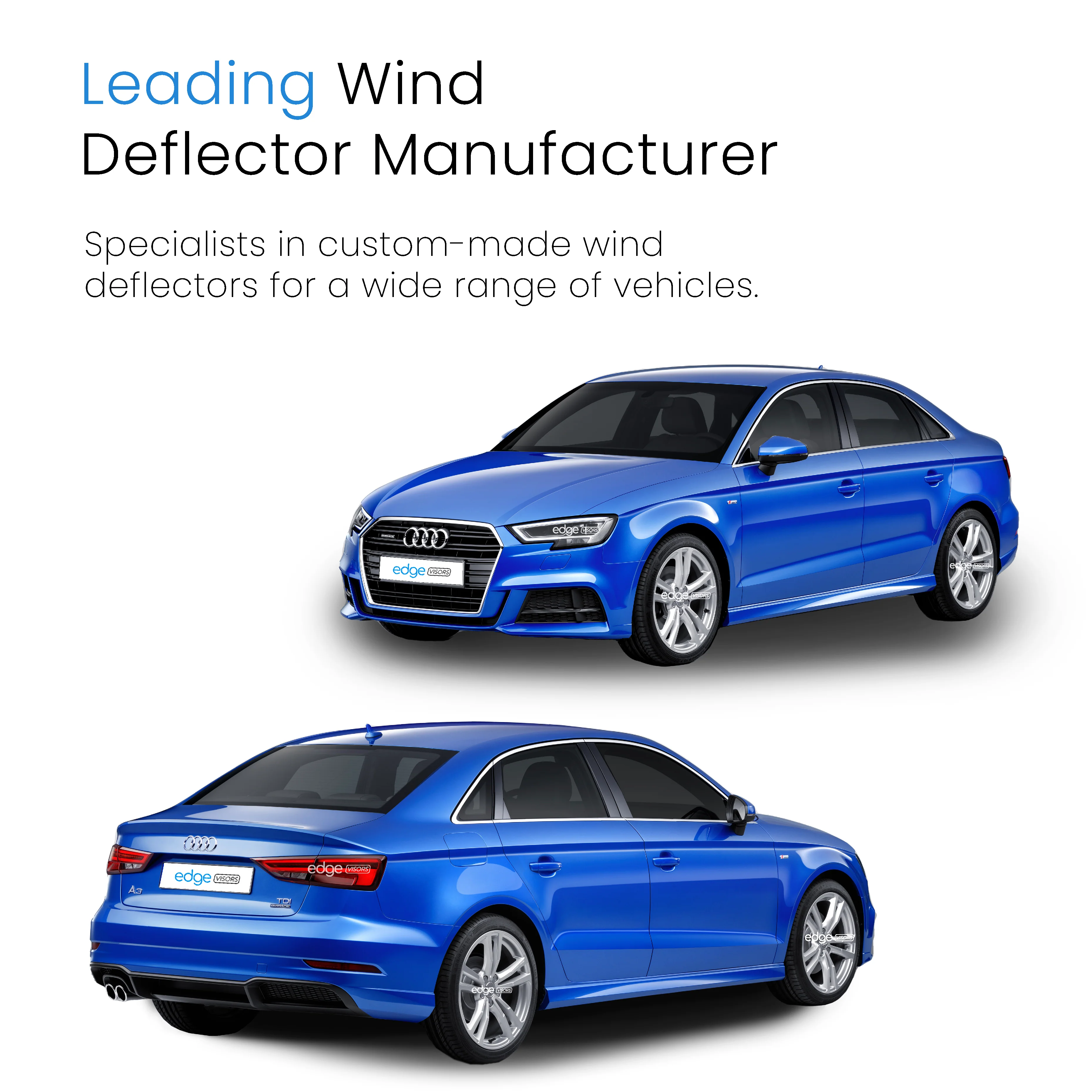 Audi A3 MK3 / S3 / RS3 Saloon 4-doors 2013-2020 Wind Deflectors 4pc - Image 4