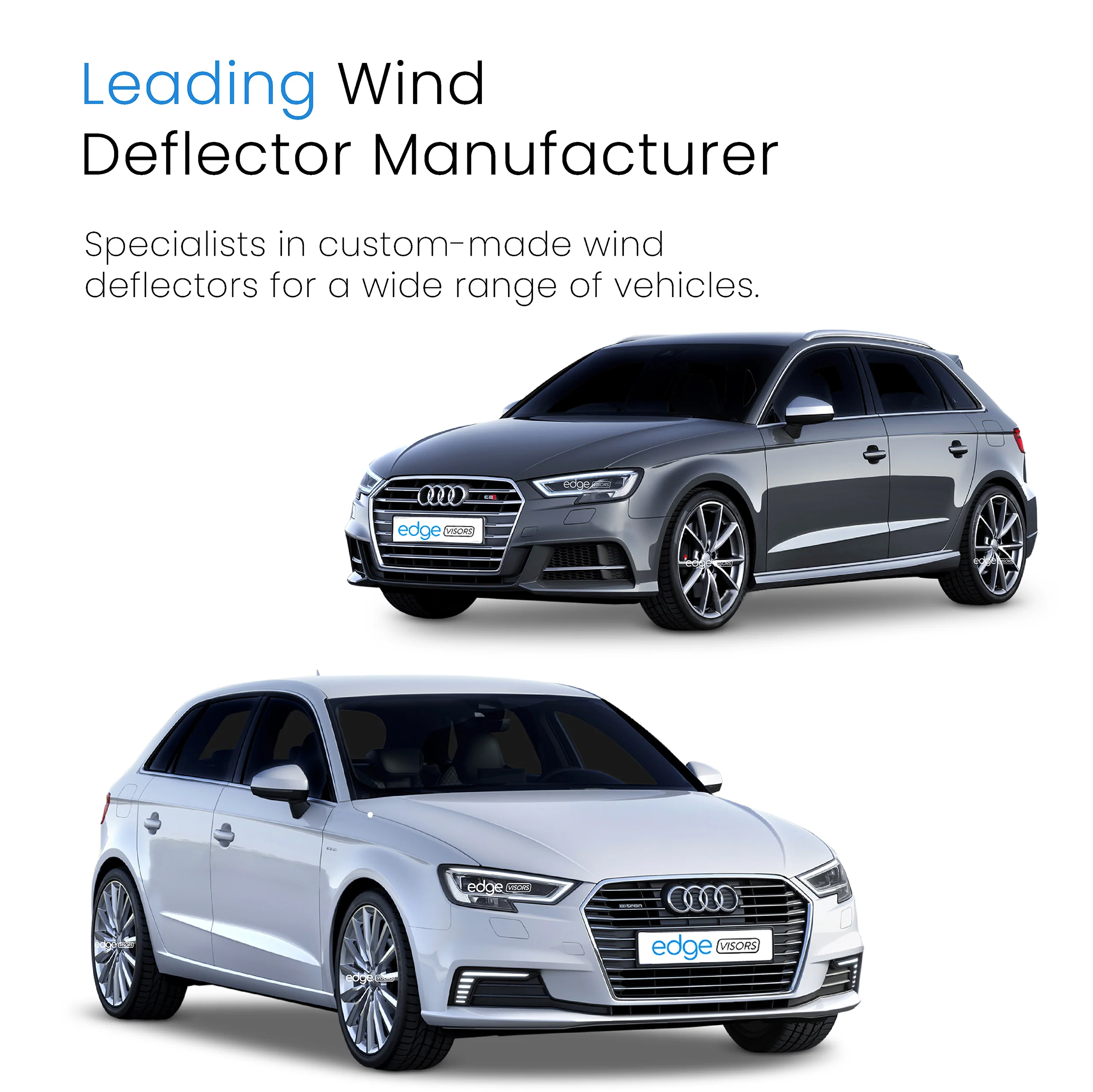 Audi A3 or S3 MK3 2013-2019 5 Door Sportback Wind Deflectors 4pc - Image 4
