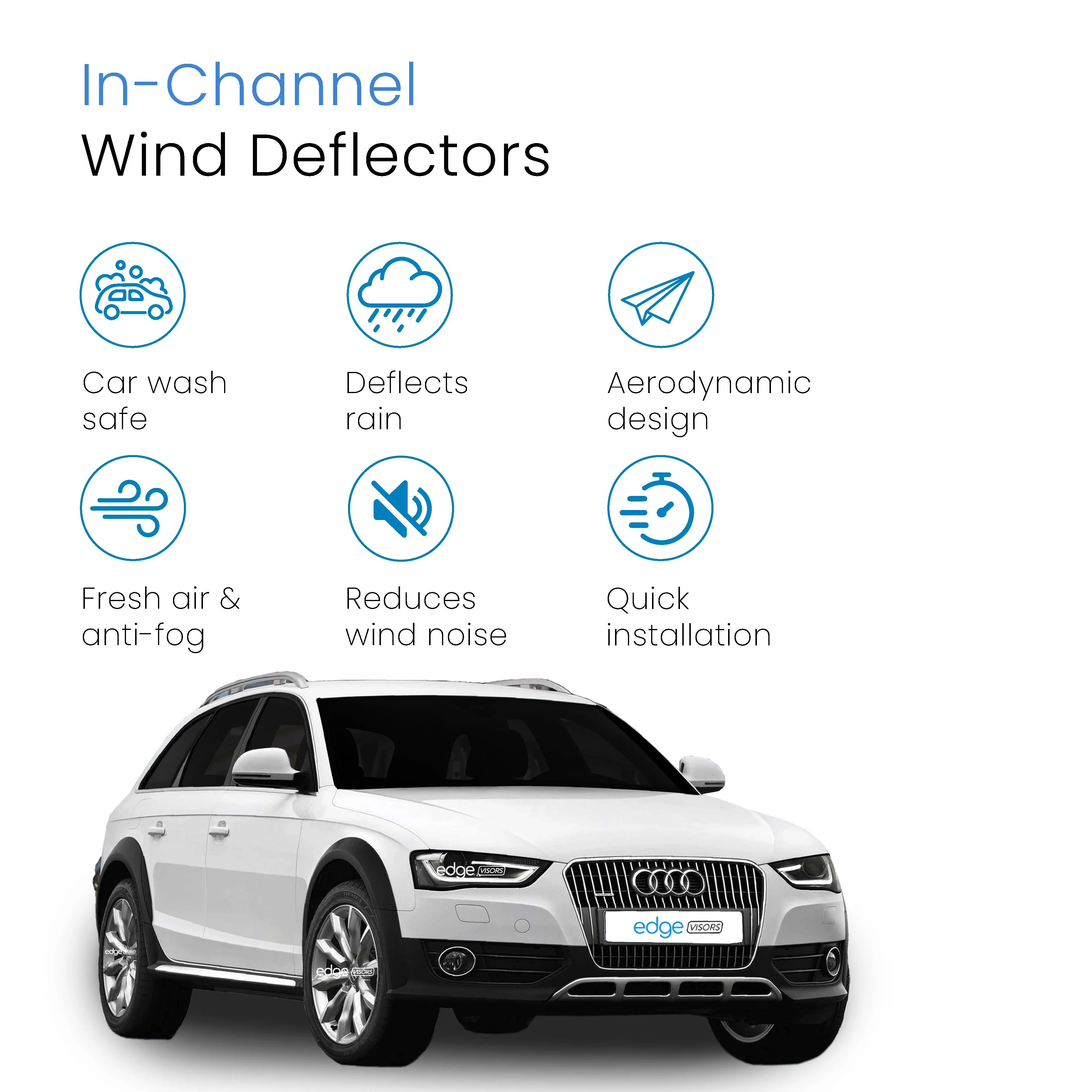 Audi A4 B8 2009-2015 5 Door Avant Estate Wind Deflectors 4pc - Image 3