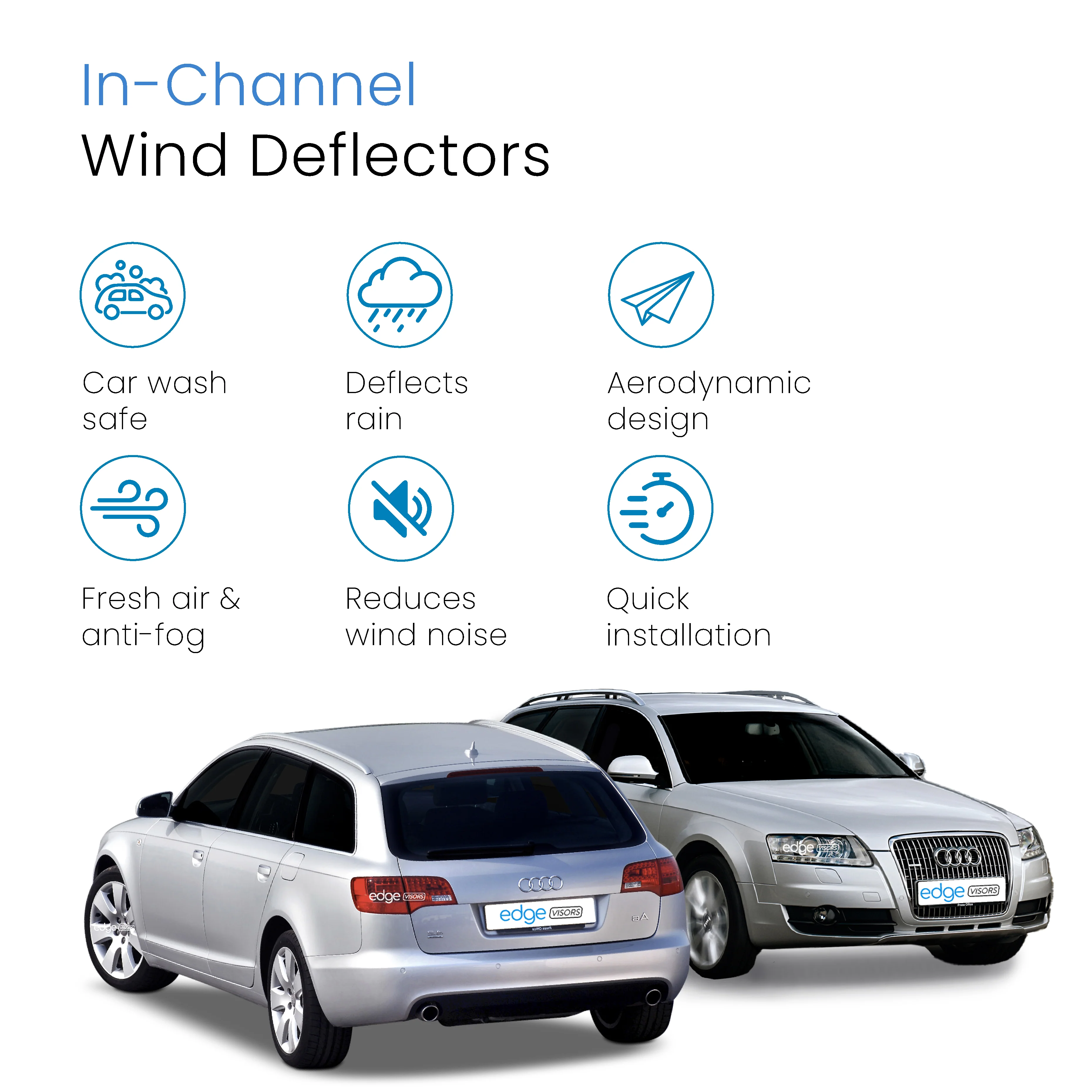 Audi A6 C6 2004-2011 5 Door Avante Estate Wind Deflectors 4pc - Image 3
