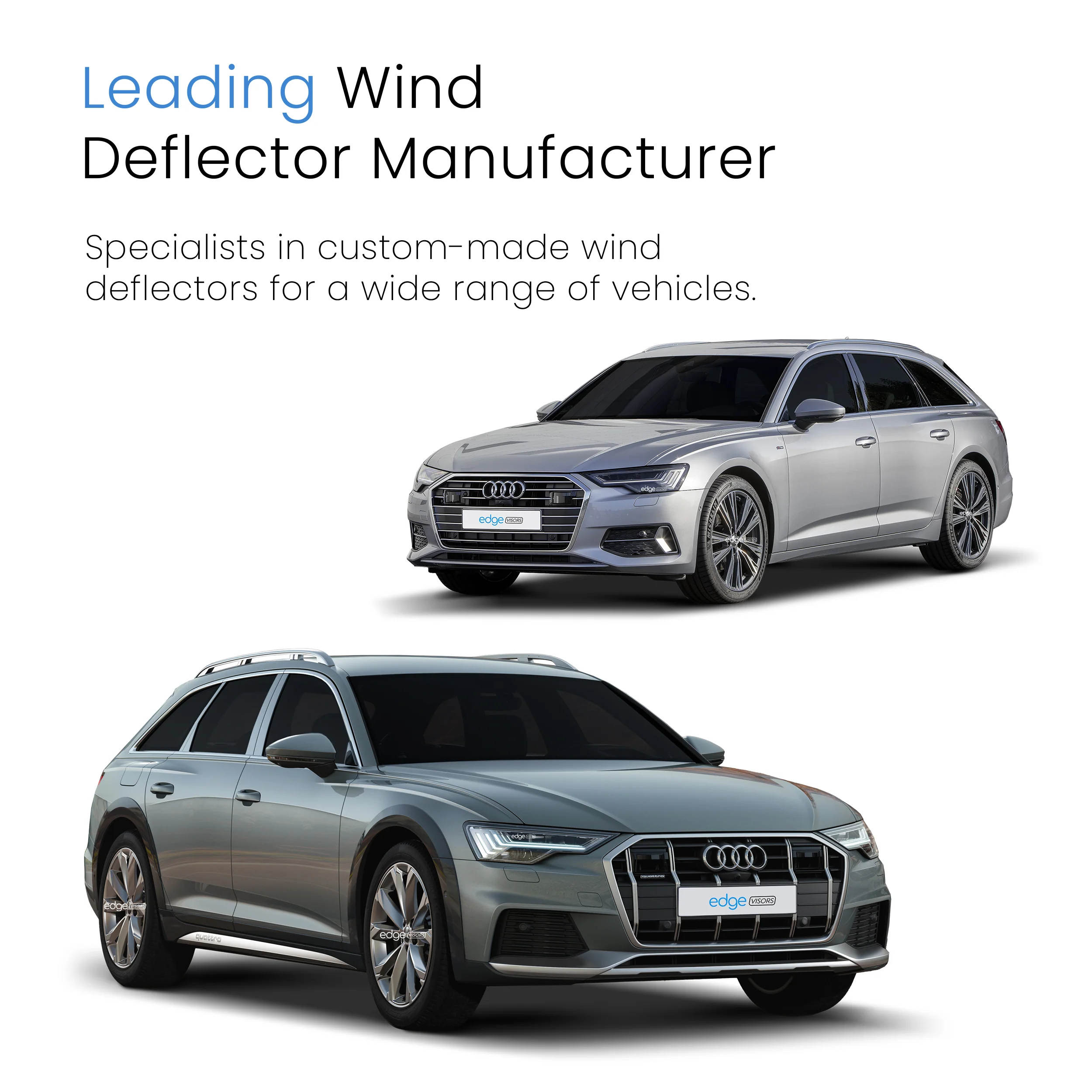 Audi A6 C8 or Allroad S6 RS6 2019-onwards 5 Door Estate Wind Deflectors 4pc - Image 4