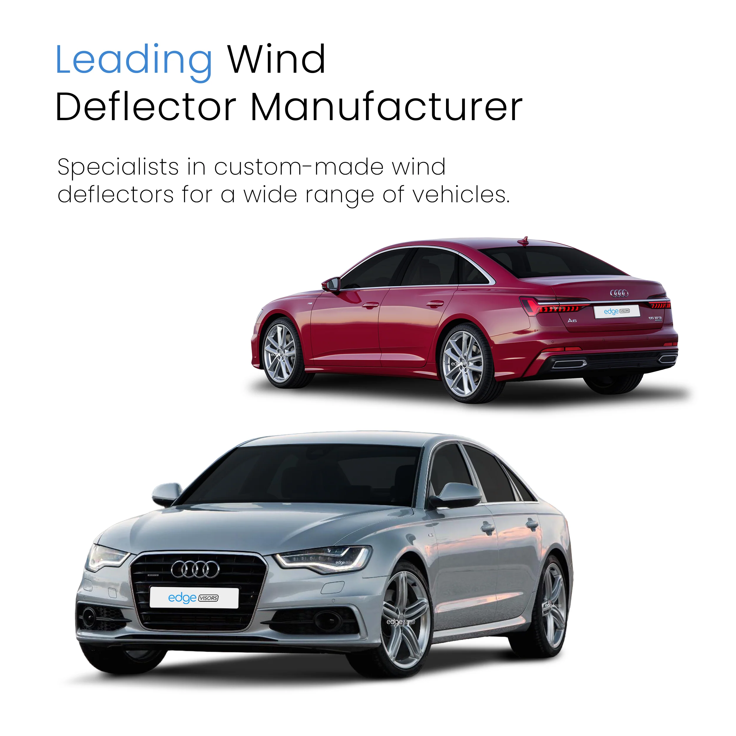 Audi A6 C8 or S6 RS6 2019-onwards 4 Door Saloon Wind Deflectors 4pc - Image 4