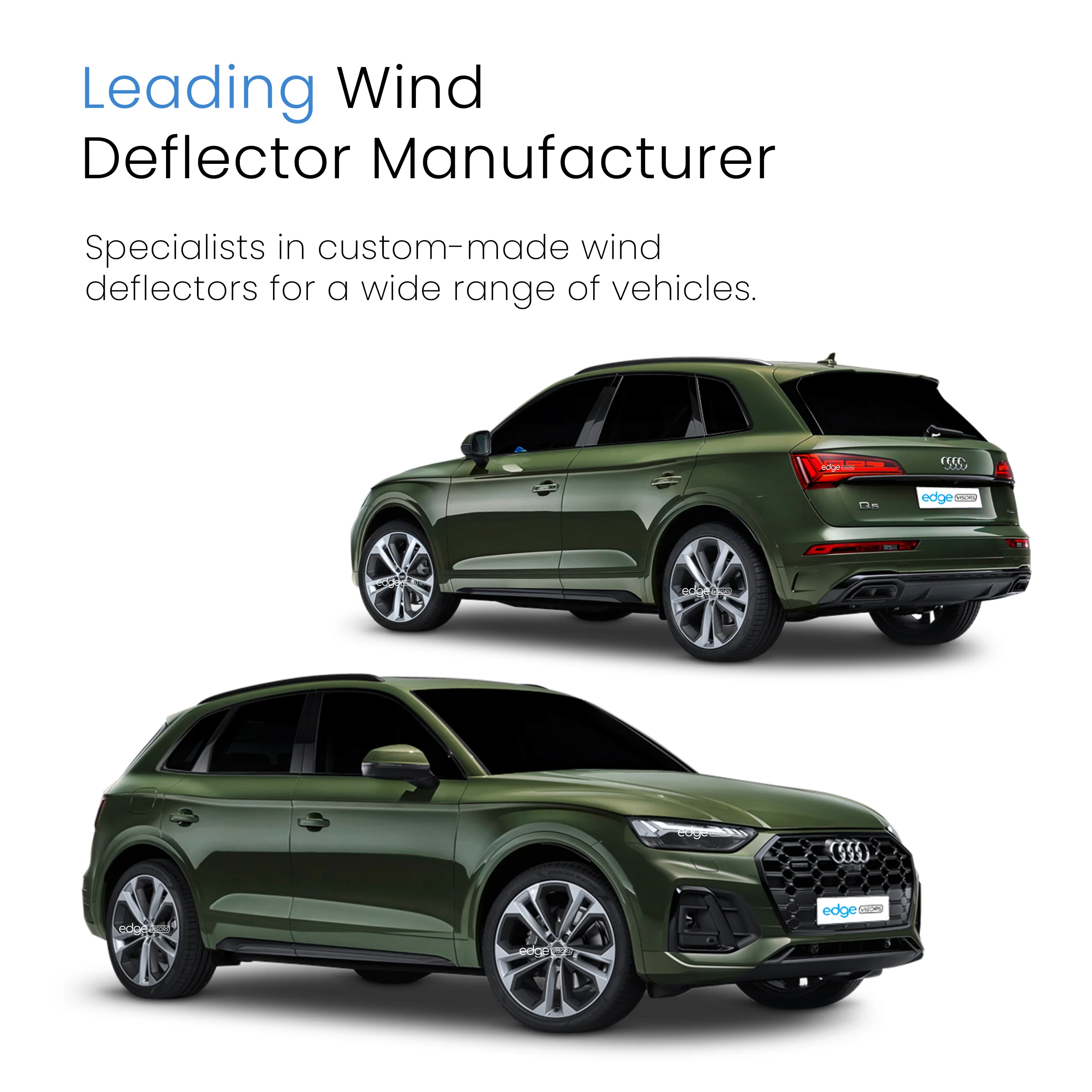 Audi Q5 MK2 2016-2024 5 Door SUV Wind Deflectors 4pc - Image 4