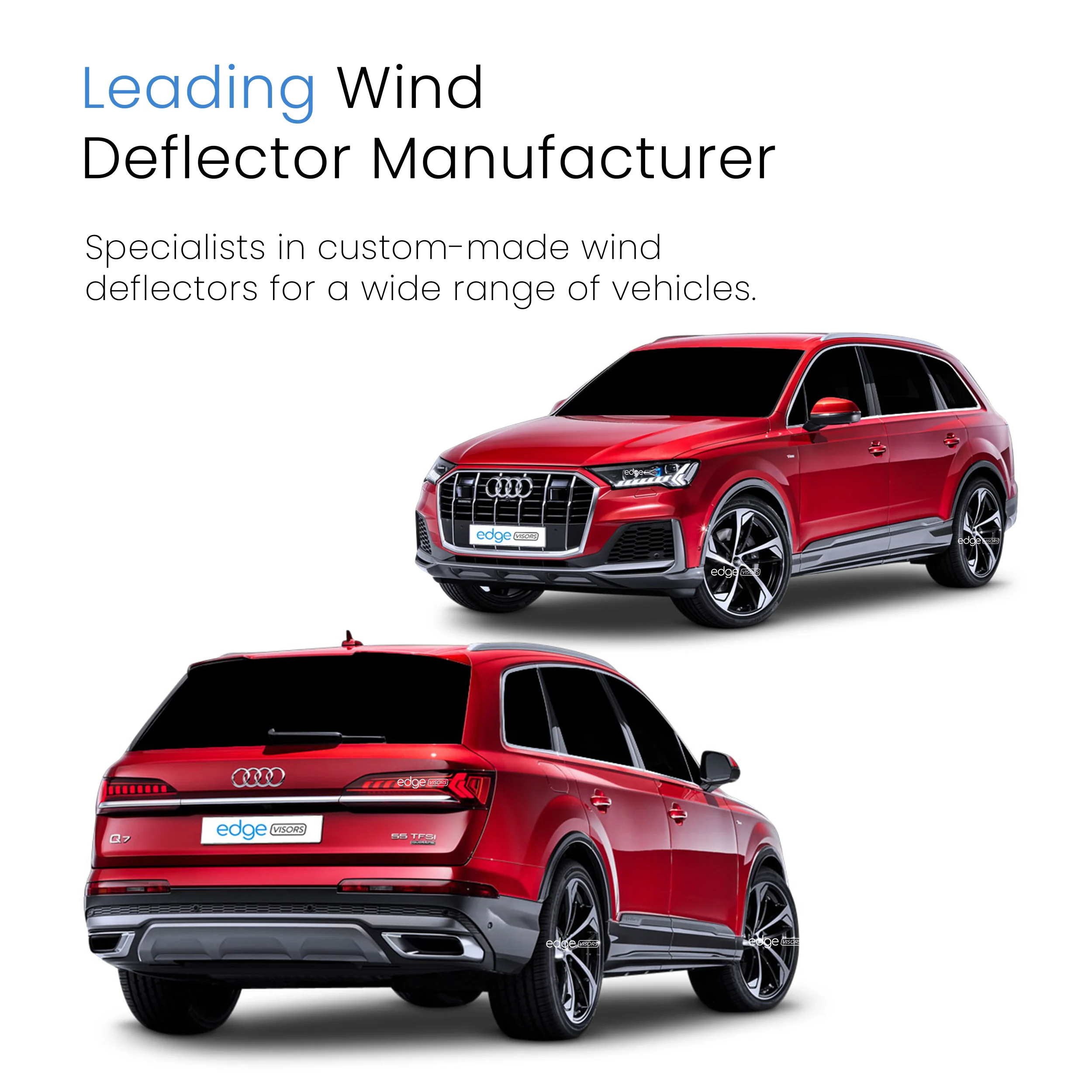 Audi Q7 MK2 2015-onwards 5 Door SUV Wind Deflectors 4pc - Image 4