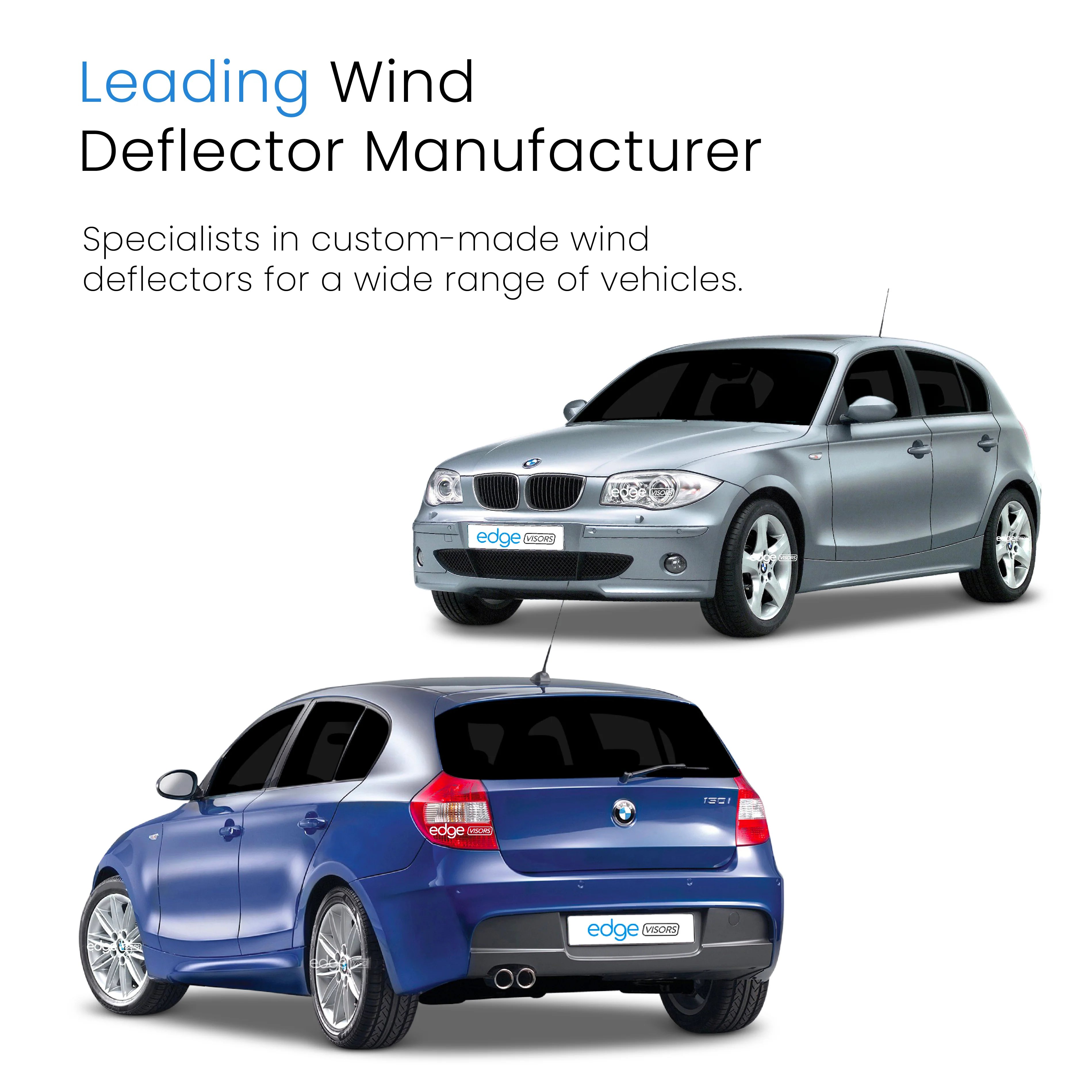 BMW 1 Series E87 2004-2011 5 Door Hatchback Wind Deflectors 4pc - Image 4