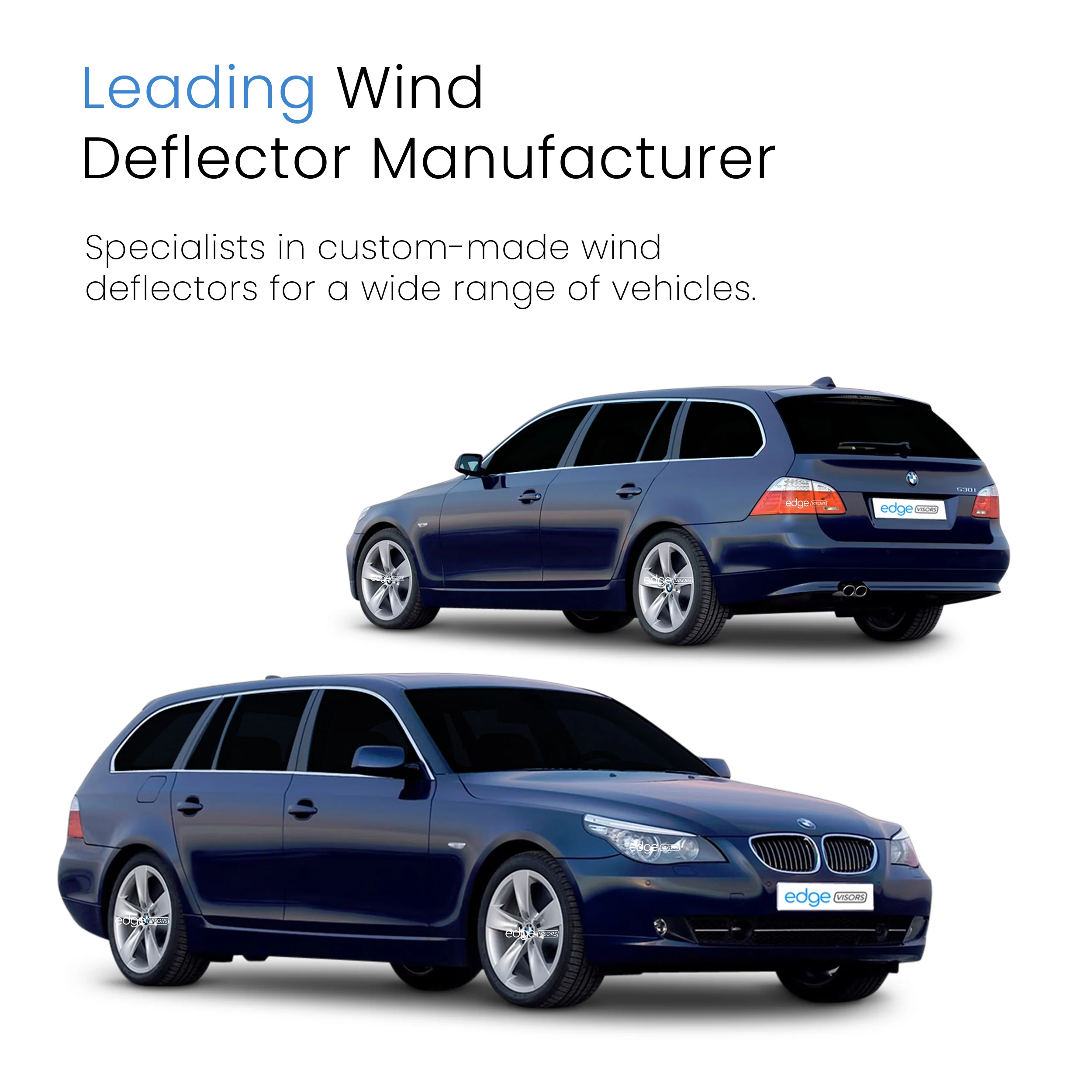 BMW 5 Series E61 2004-2010 5 Door Touring Estate Wind Deflectors 4pc - Image 4