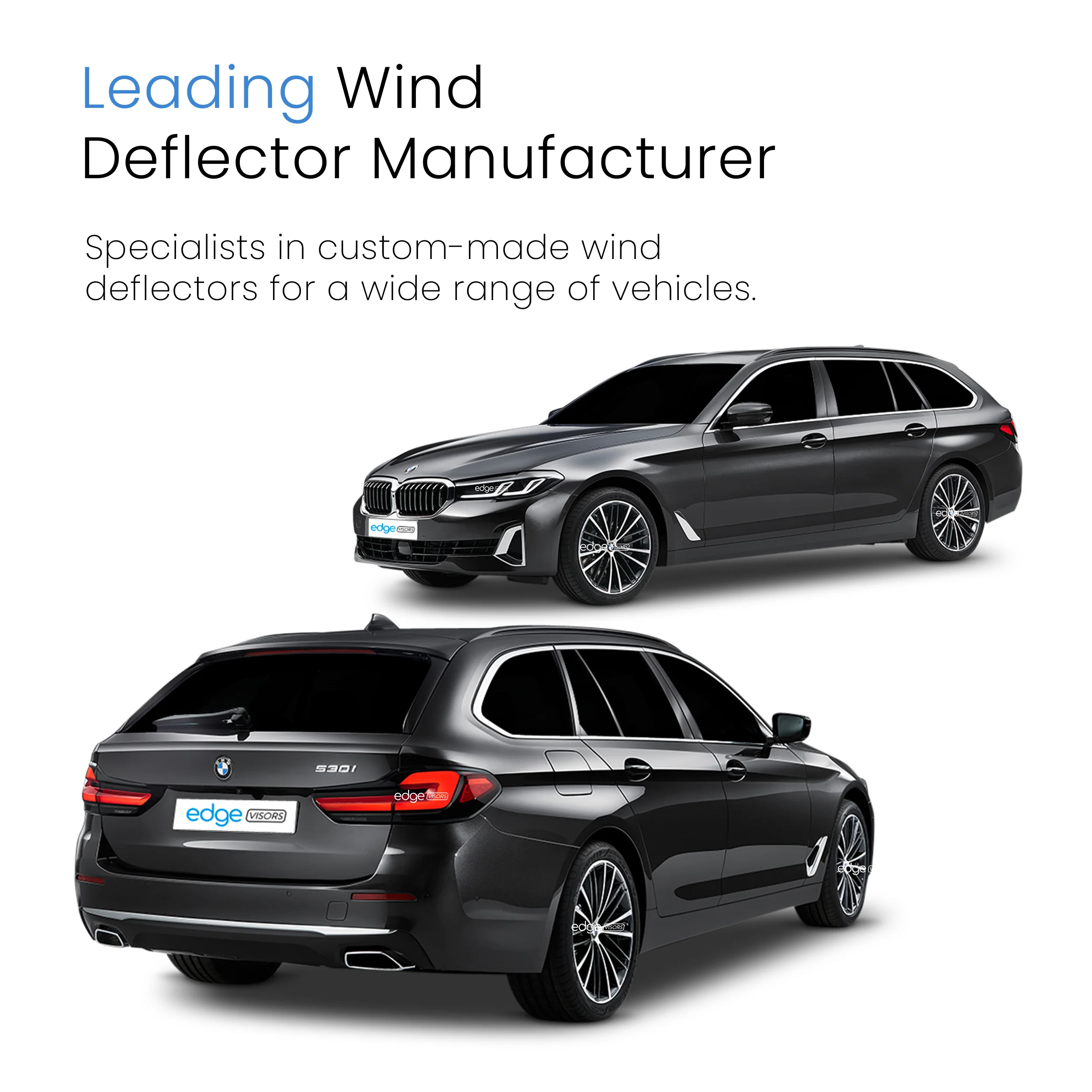 BMW 5 Series G31 Touring Estate / M5 Sport 2017-2023 5 Door Wind Deflectors 4pc - Image 4