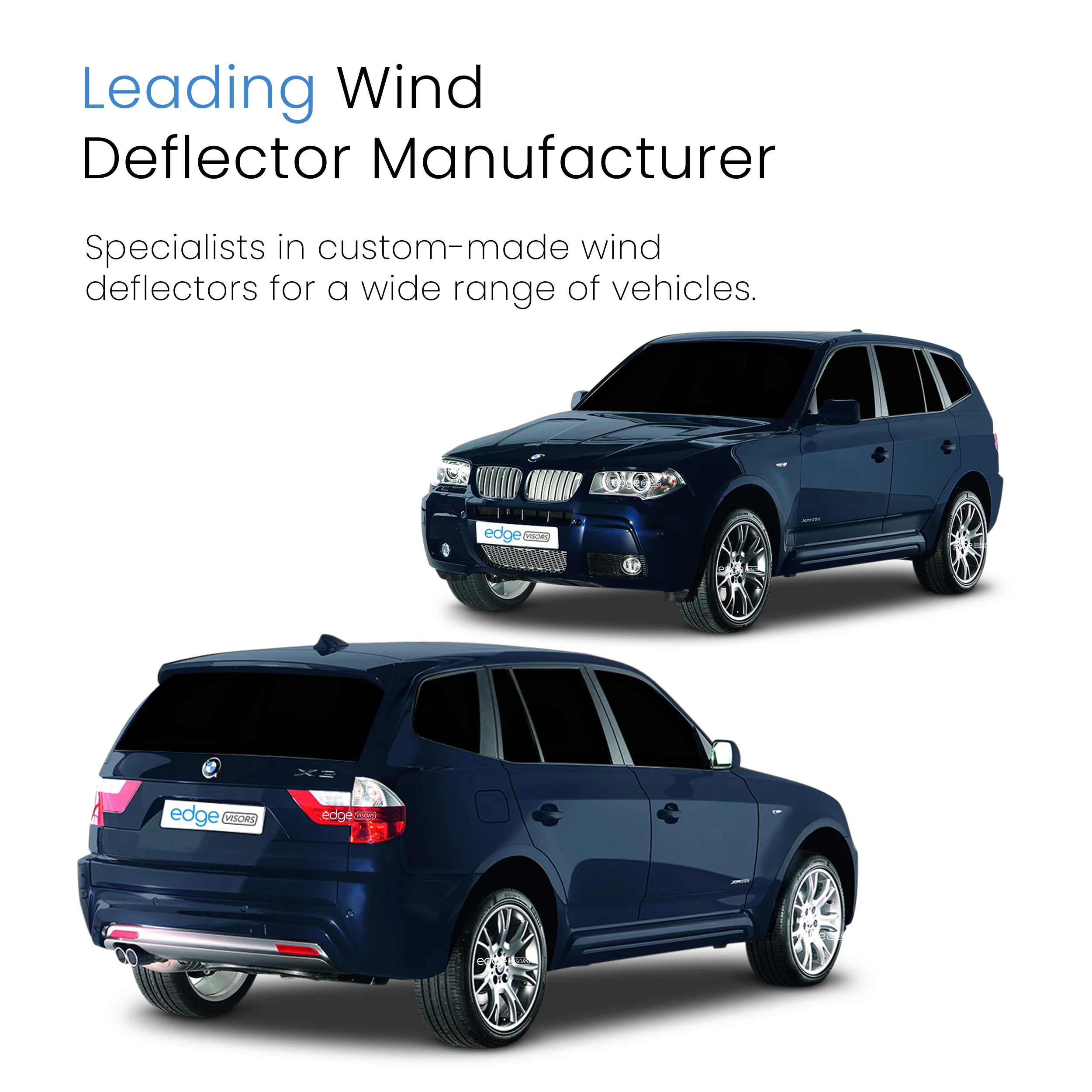 BMW X3 E83 MK1 2003-2010 5 Door SUV Wind Deflectors 4pc - Image 4