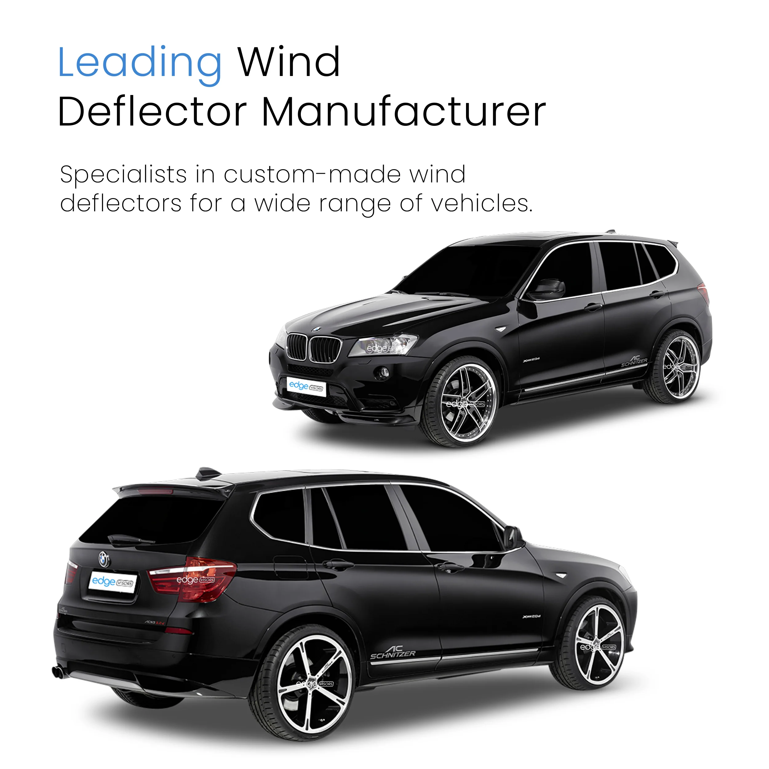 BMW X3 F25 2010-2017 5 Door SUV Wind Deflectors 4pc - Image 4