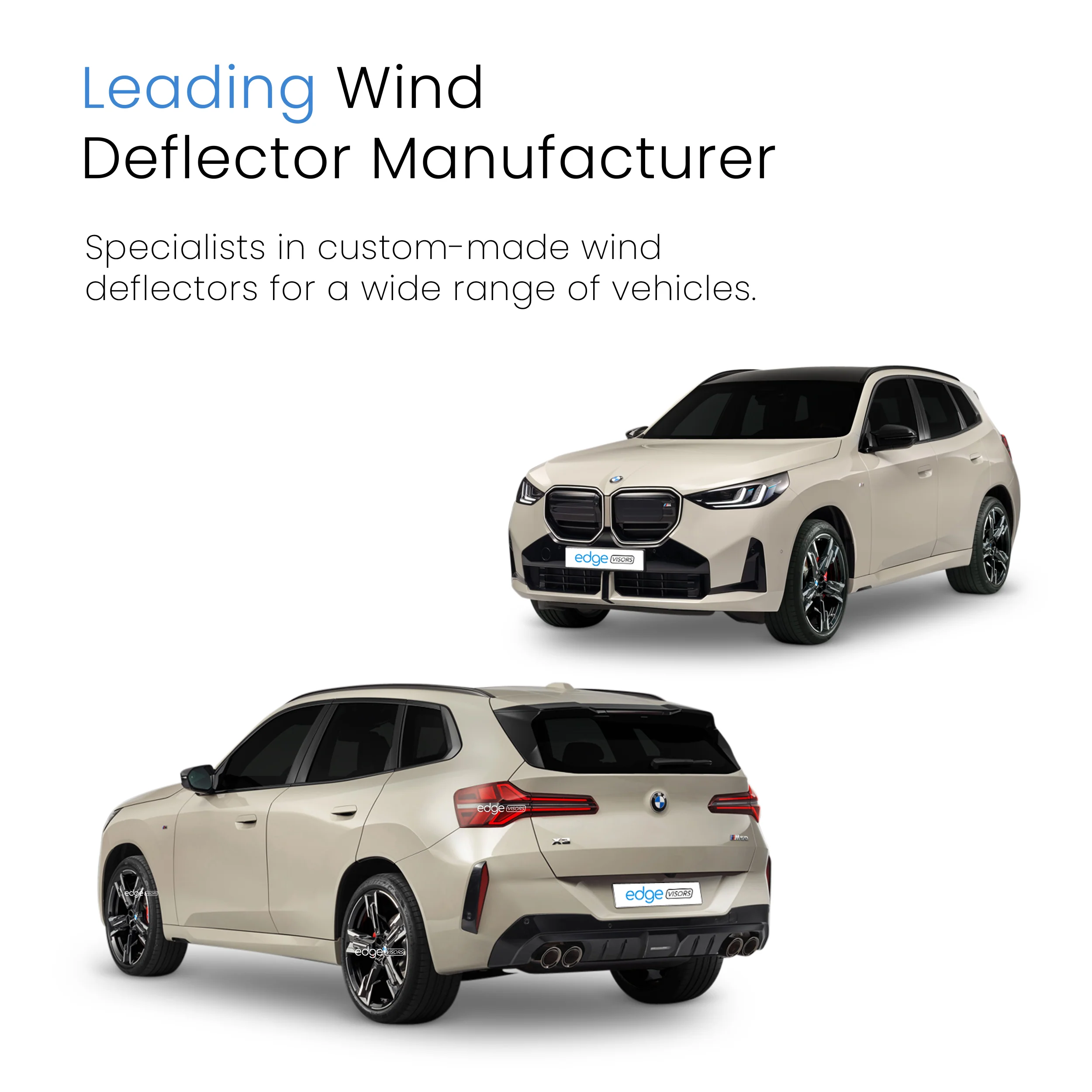 BMW X3 G45 2024-onwards 5 Door SUV Wind Deflectors 4pc Edgevisors Tinted - Image 4