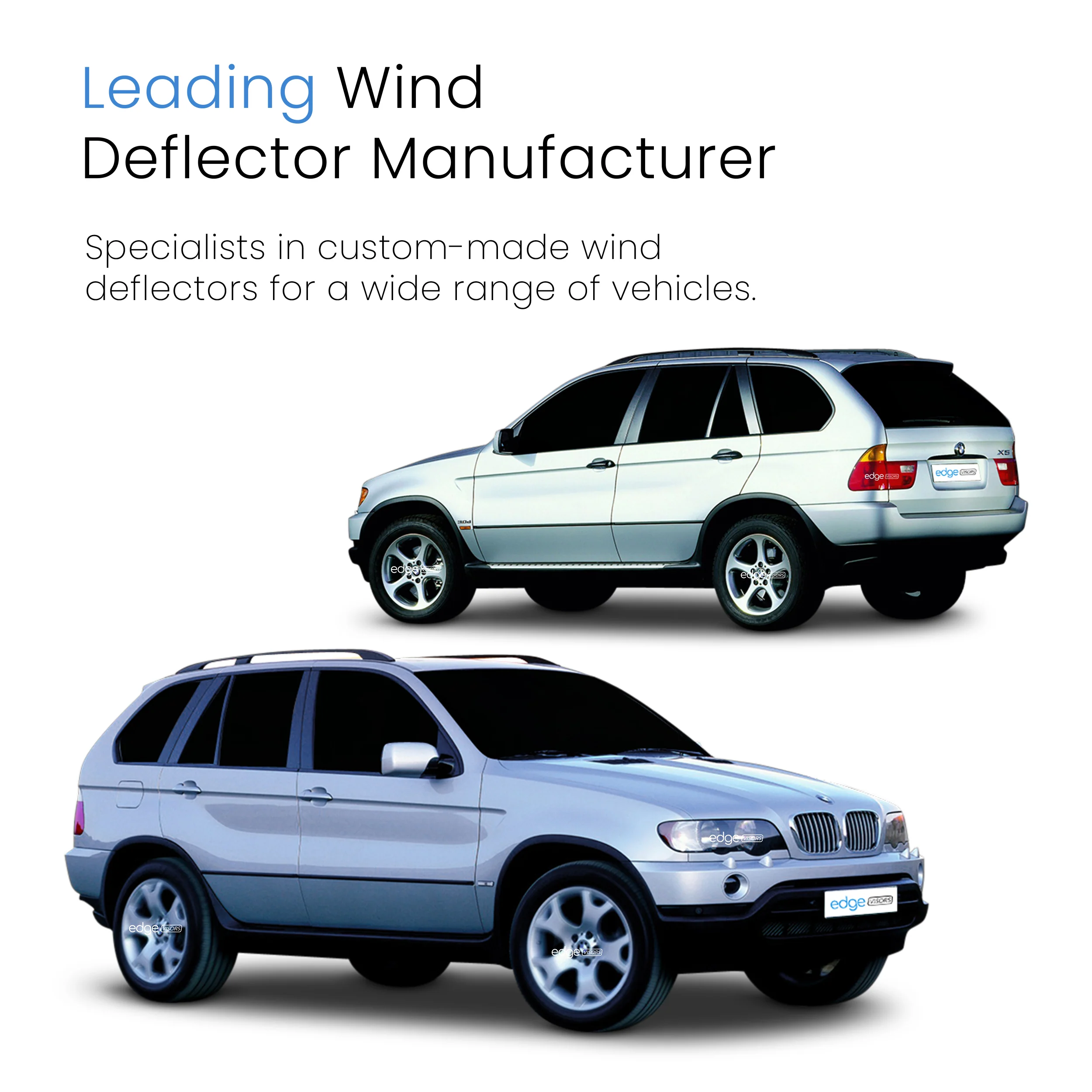 BMW X5 E53 1999-2006 5 Door SUV Wind Deflectors 4pc - Image 4