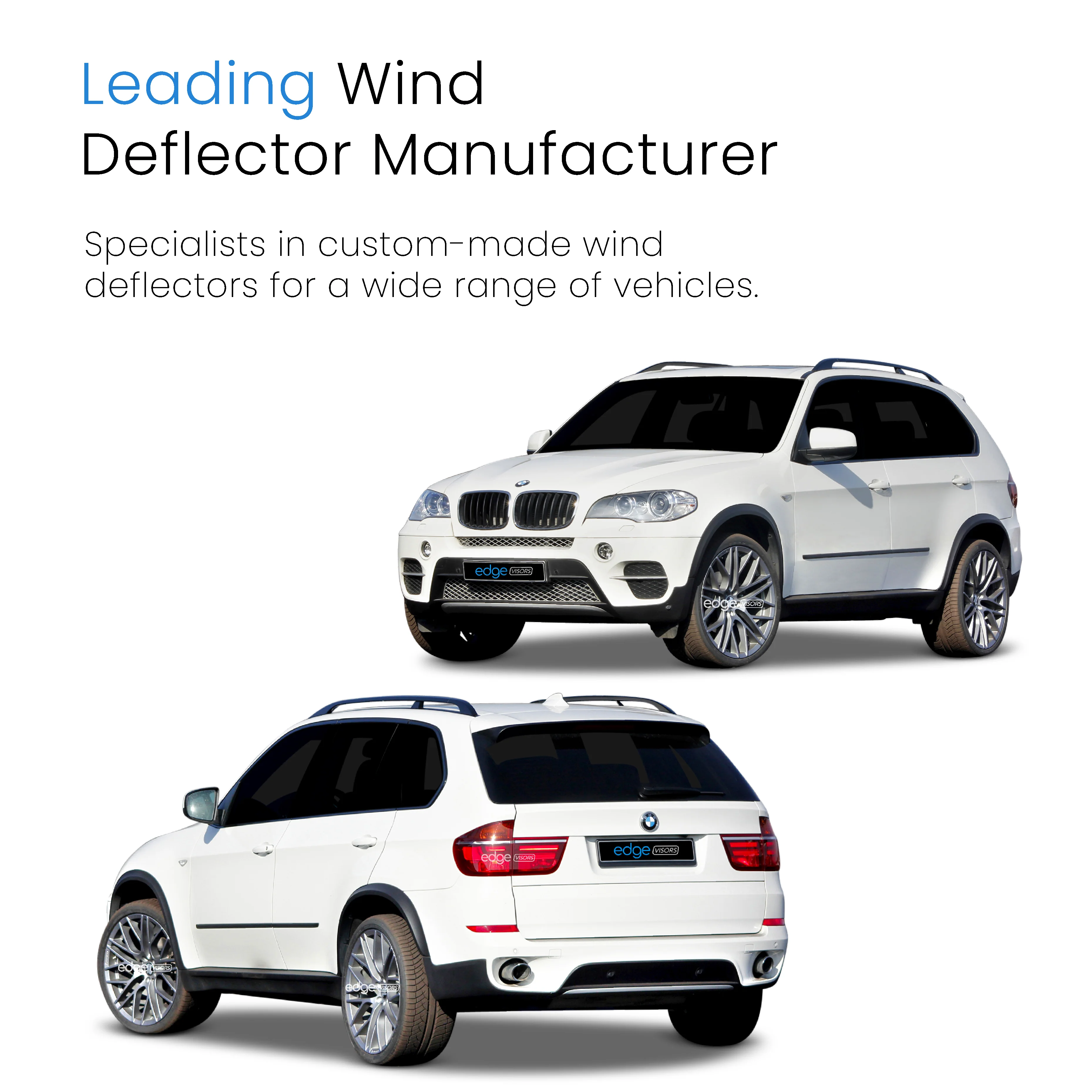 BMW X5 E70 MK2 2006-2013 5 Door SUV Wind Deflectors 4pc - Image 4