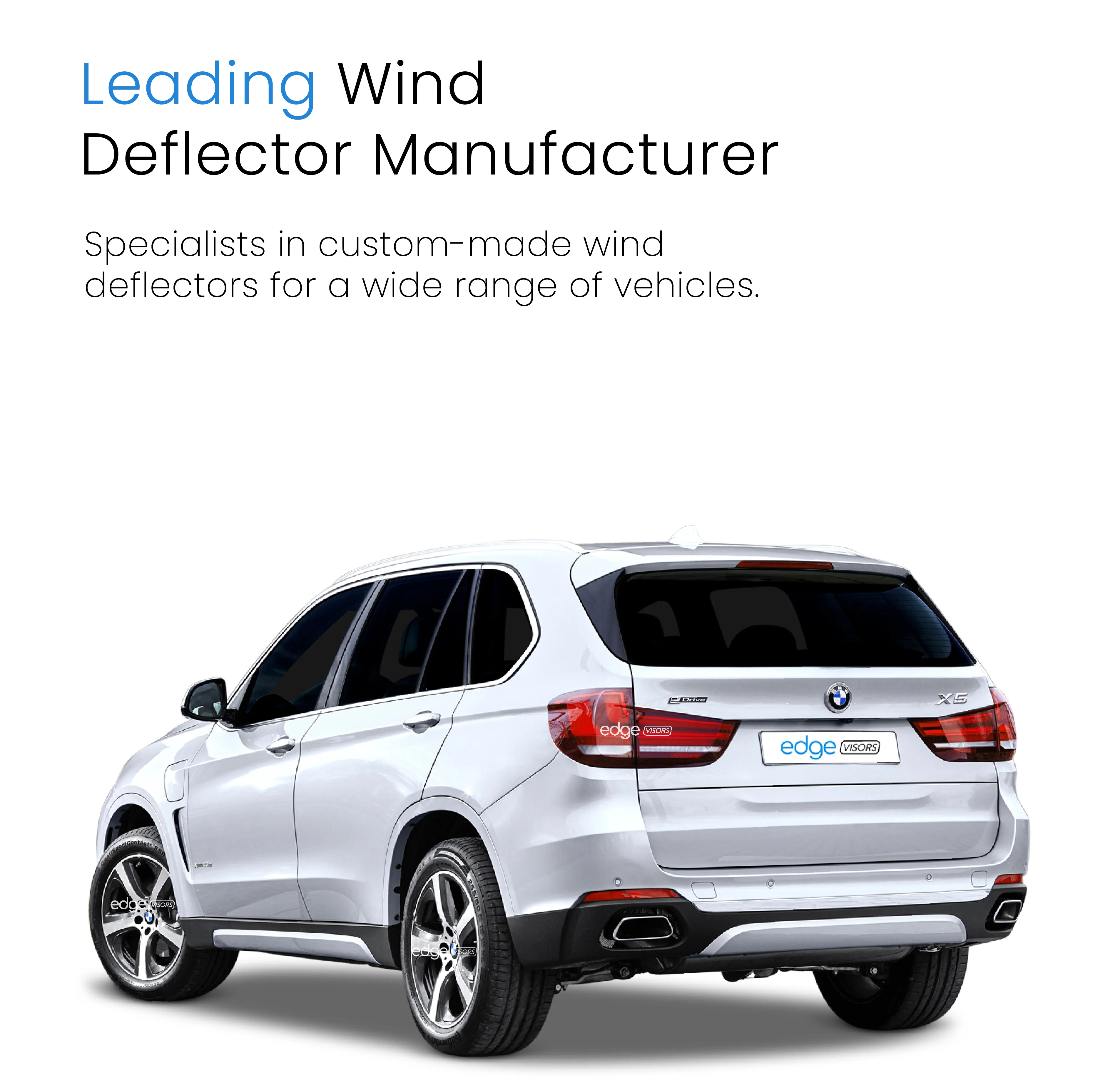 BMW X5 F15 MK3 2013-2018 5 Door SUV Wind Deflectors 4pc - Image 4