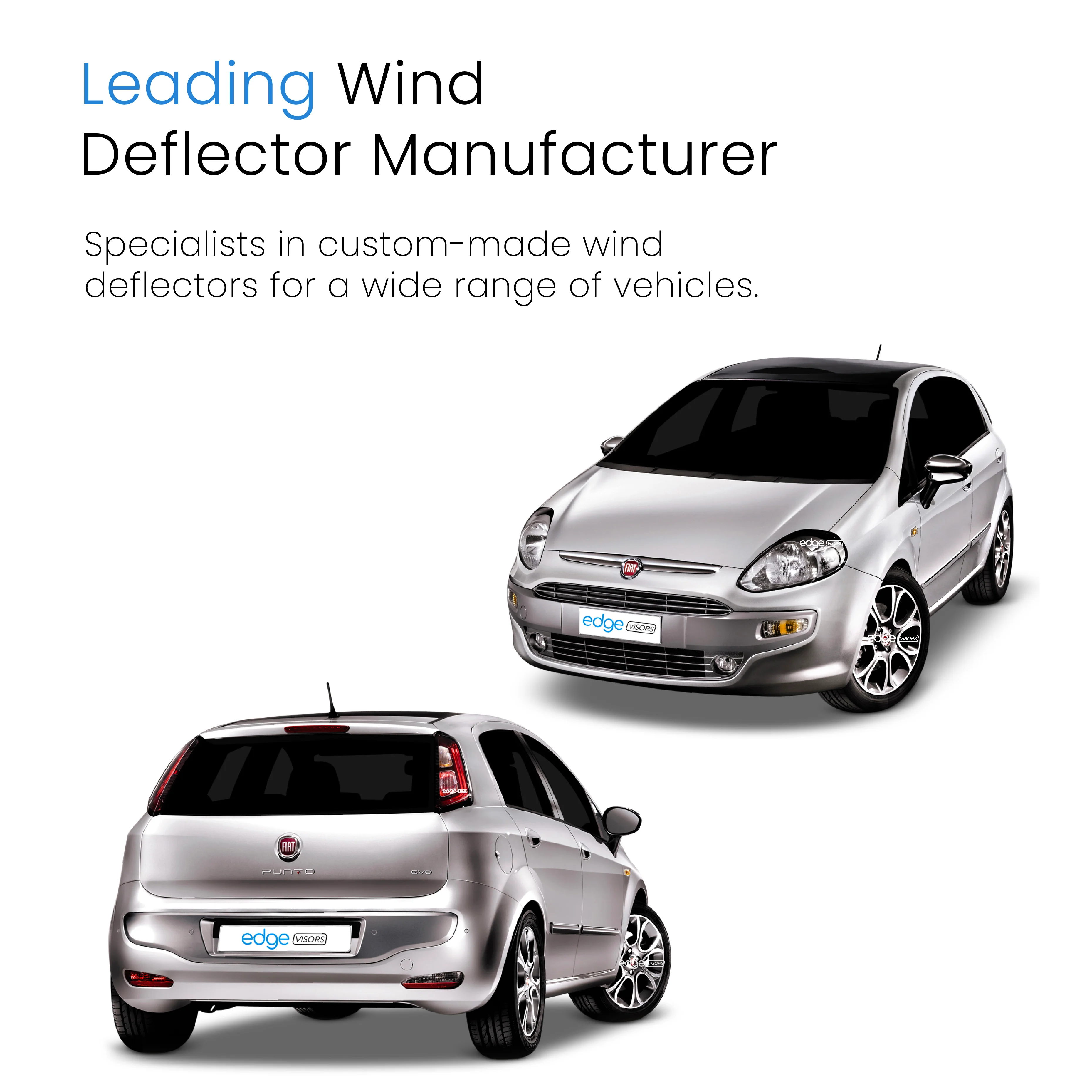 Fiat Grande Punto / EVO 2006-2019 5 Door Hatchback Wind Deflectors 4pc - Image 3