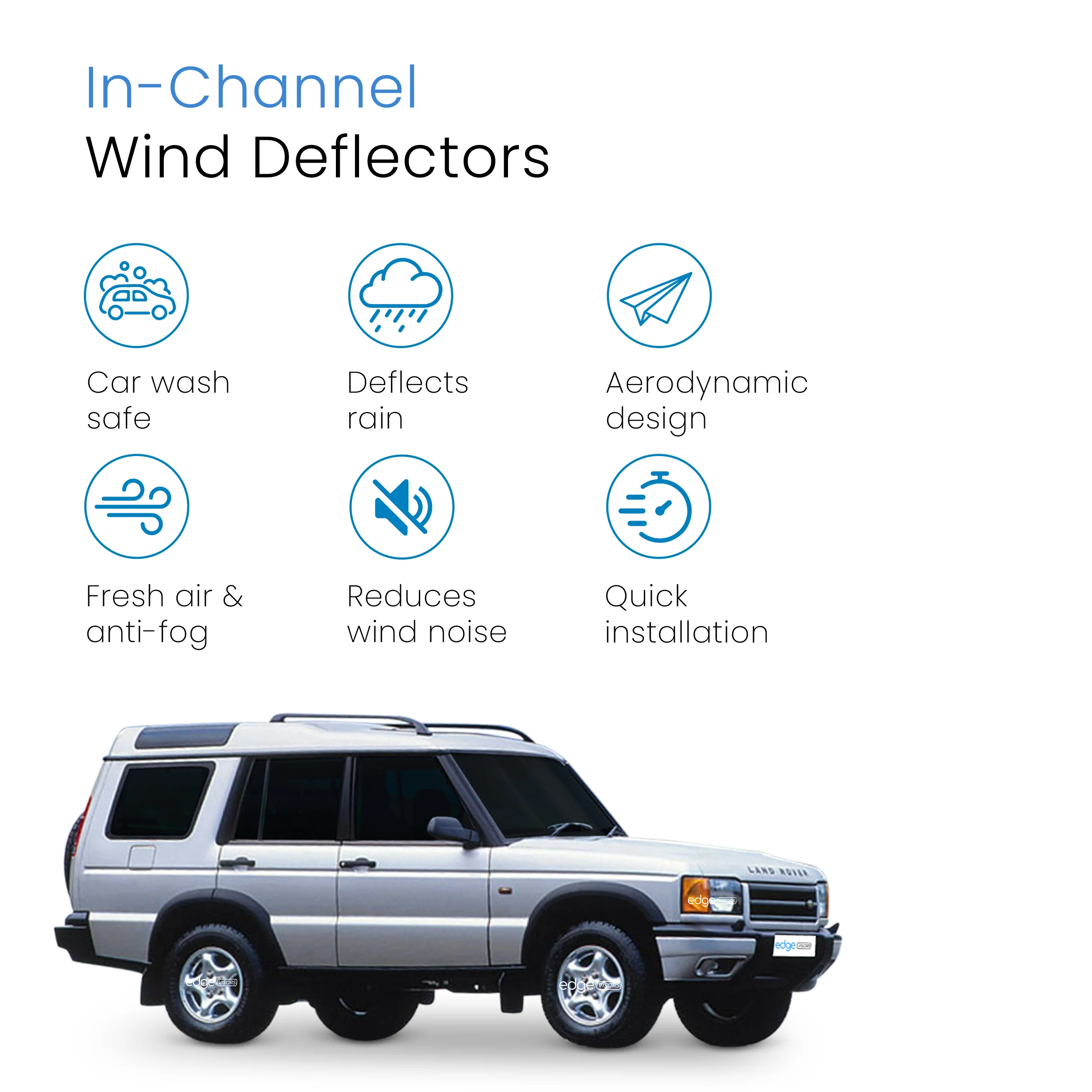 Land Rover Discovery MK2 1999-2004 5 Door SUV Wind Deflectors 4pc - Image 3