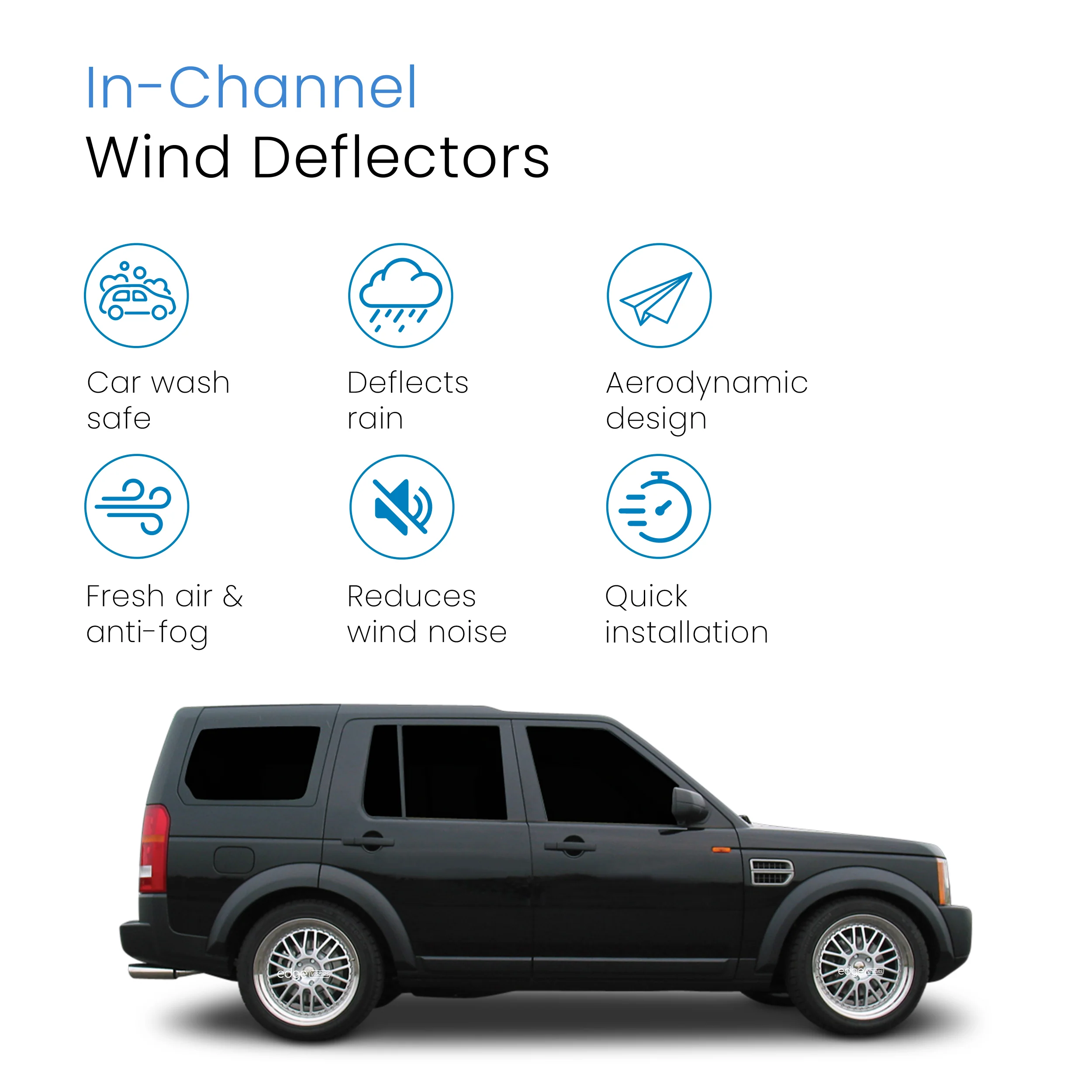 Land Rover Discovery MK3 2004-2009 5 Door SUV Wind Deflectors 4pc - Image 3