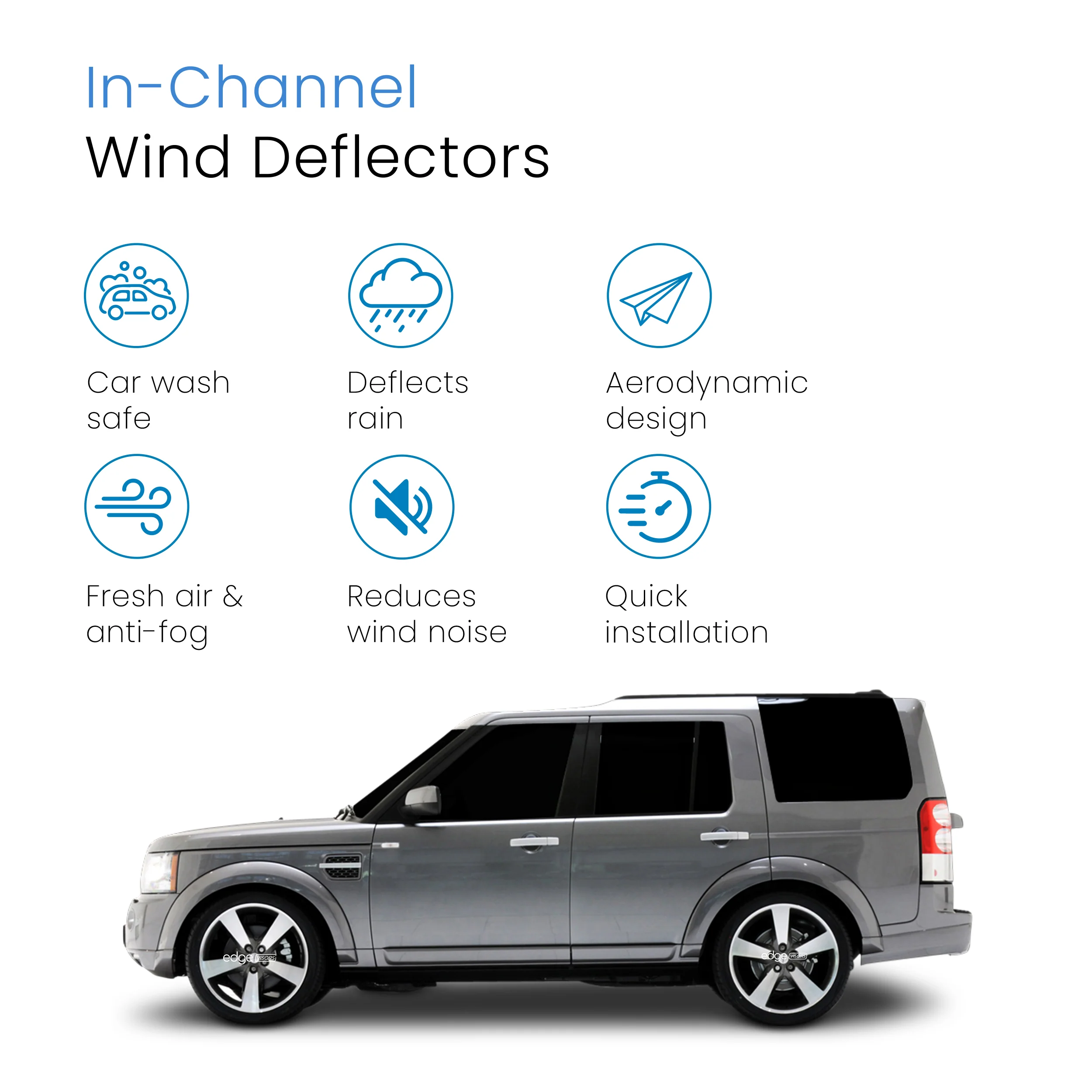 Land Rover Discovery MK4 2009-2016 5 Door SUV Wind Deflectors 4pc - Image 3