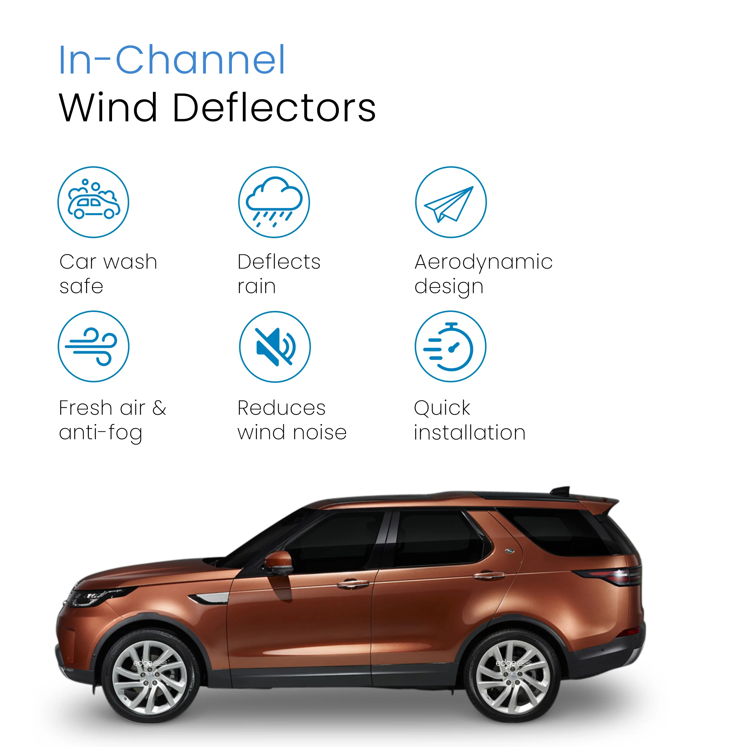 Land Rover Discovery MK5 2017-onwards 5 Door SUV Wind Deflectors 4pc - Image 3