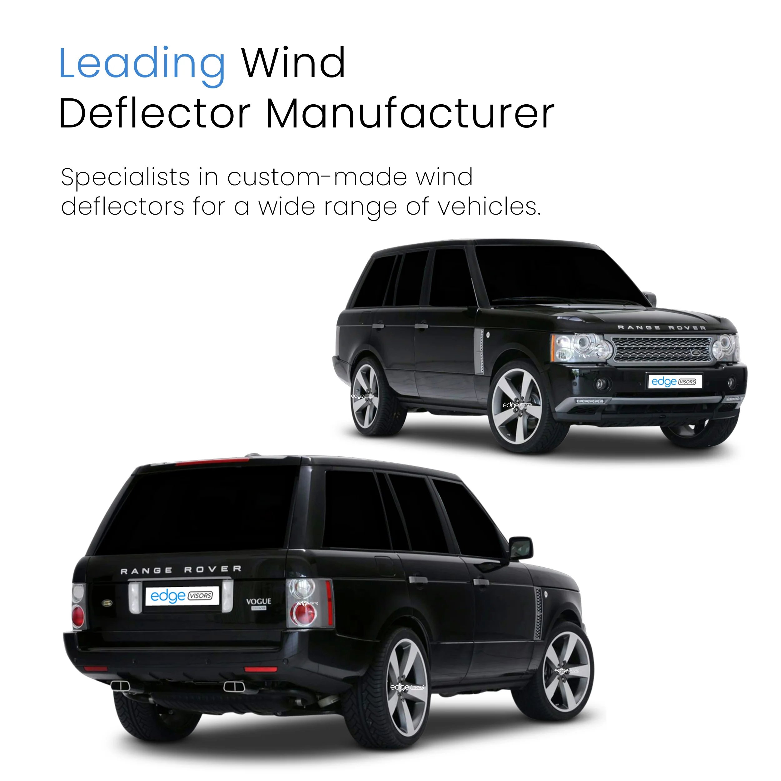 Range Rover MK3 L322 2002-2012 5 Door SUV Wind Deflectors 4pc - Image 4