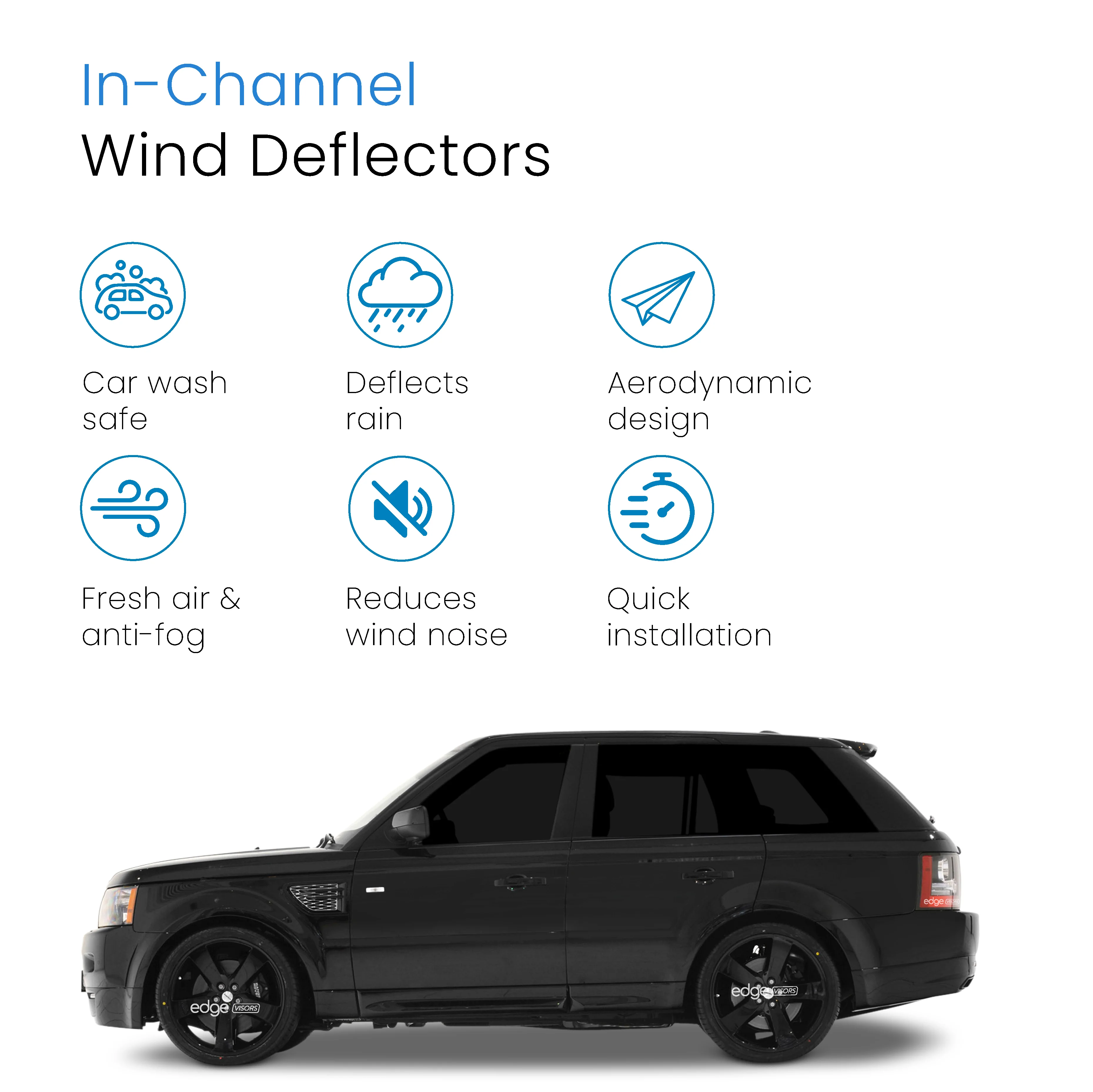 Range Rover Sport MK1 2005-2012 5 Door SUV Wind Deflectors 4pc - Image 3