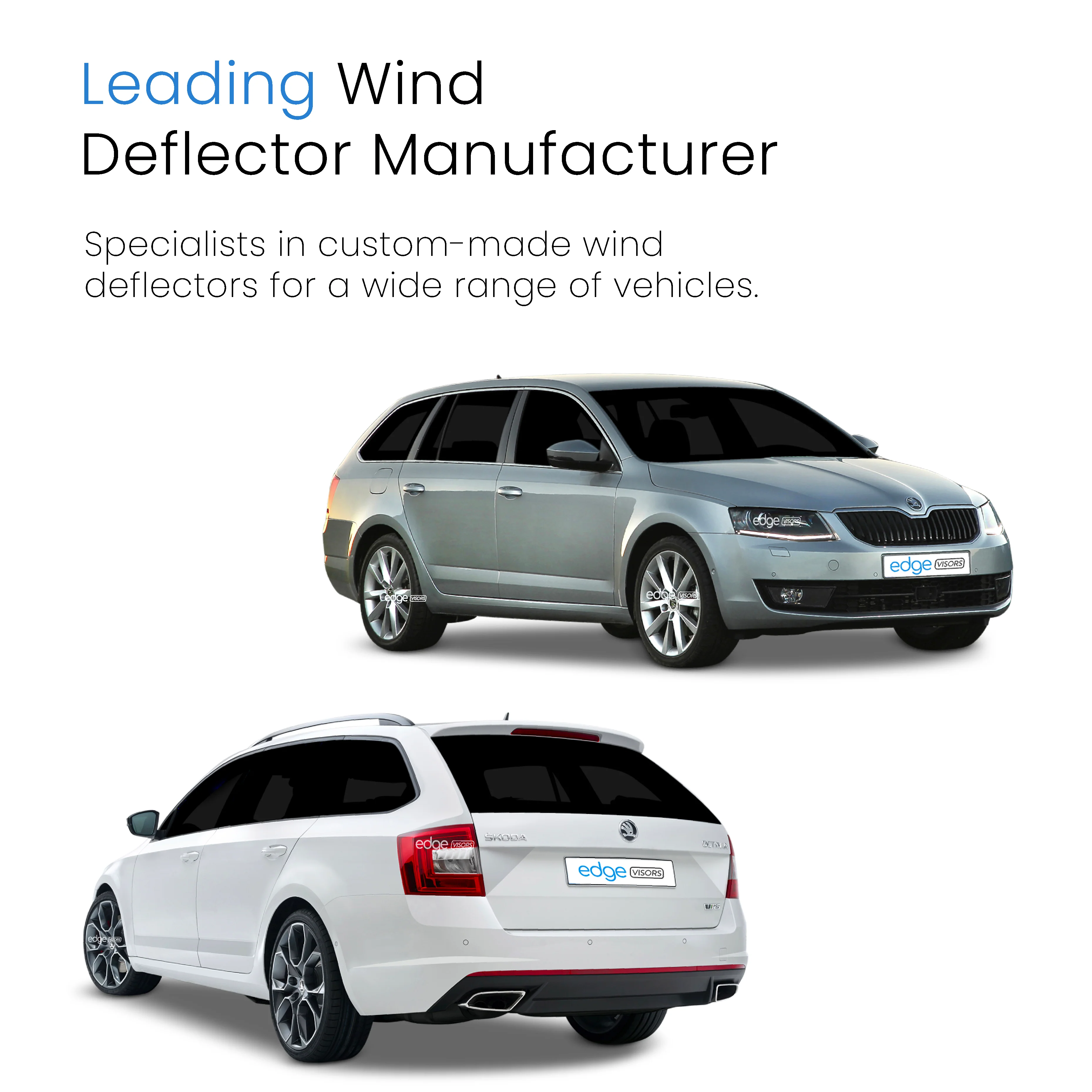 Skoda Octavia MK3 2013-2020 5 Door Estate Wind Deflectors 4pc - Image 4